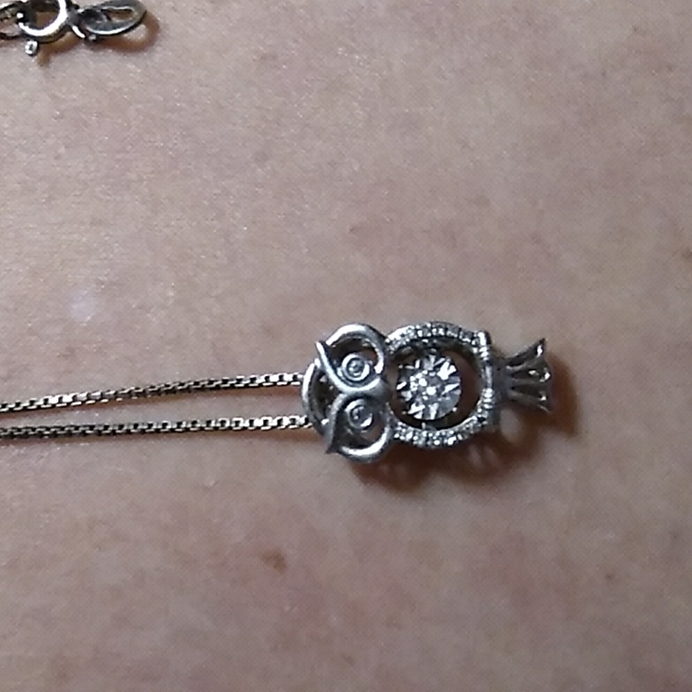 Sterling silver dancing diamond owl